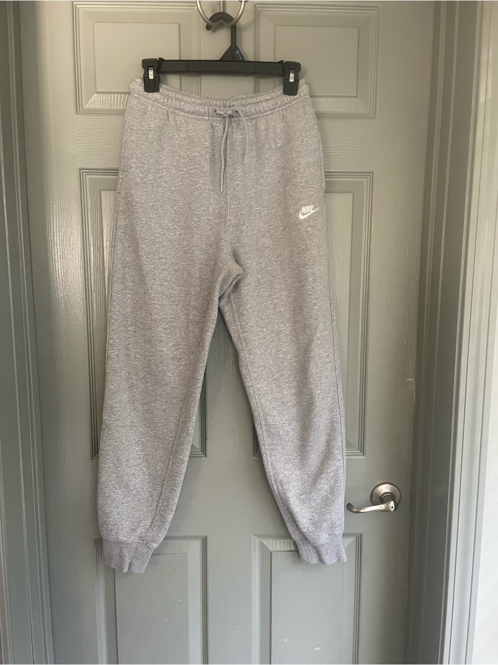 Nike Men's Gray Sweatpants Joggers with White Accents